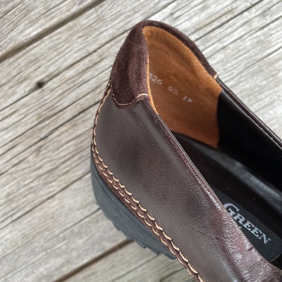 Paul Green Munchen Brown Suede & Leather Sz 5.5 Driving Shoes Square Toe Women’s - Picture 7 of 8